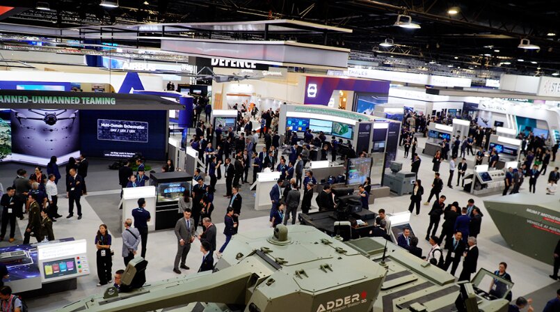 Một góc triển lãm Singapore Airshow 2026. Ảnh: Bộ Quốc phòng