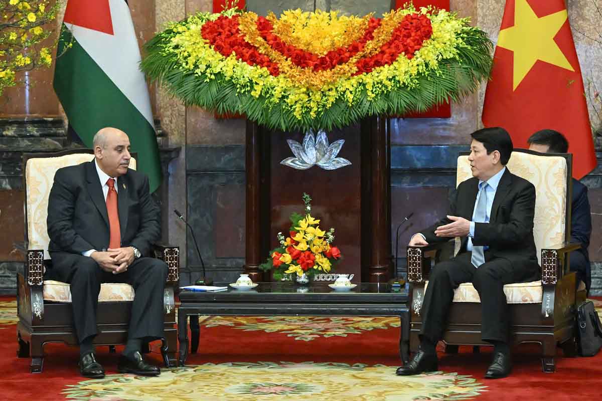 President Luong Cuong and Speaker of the Lower House of Jordan Mazen Turki El Qadi. Photo: Hai Nguyen