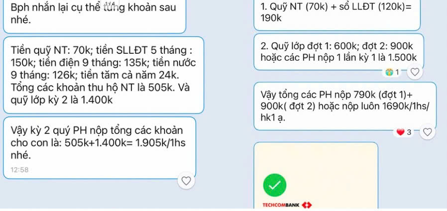 24h Education: Parents are surprised by the amount to be paid for the class fund, Ward People's Committee verifies. Photo: NVCC