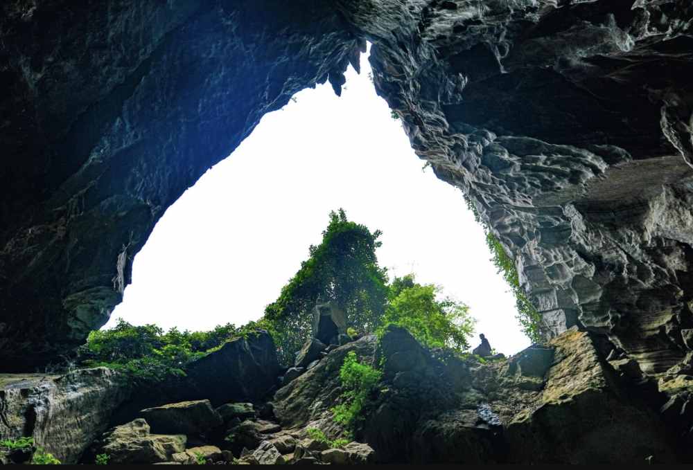 Hang Chuột nổi bật với cửa hang hình trái tim ngược. Ảnh: Oxalis