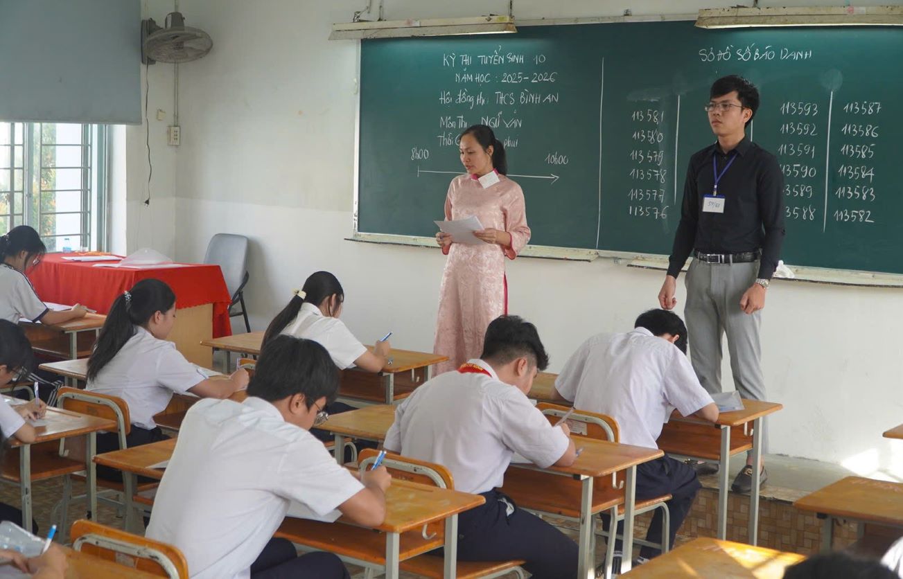 Candidates taking the 10th grade entrance exam in Ho Chi Minh City in 2025. Photo: Chan Phuc