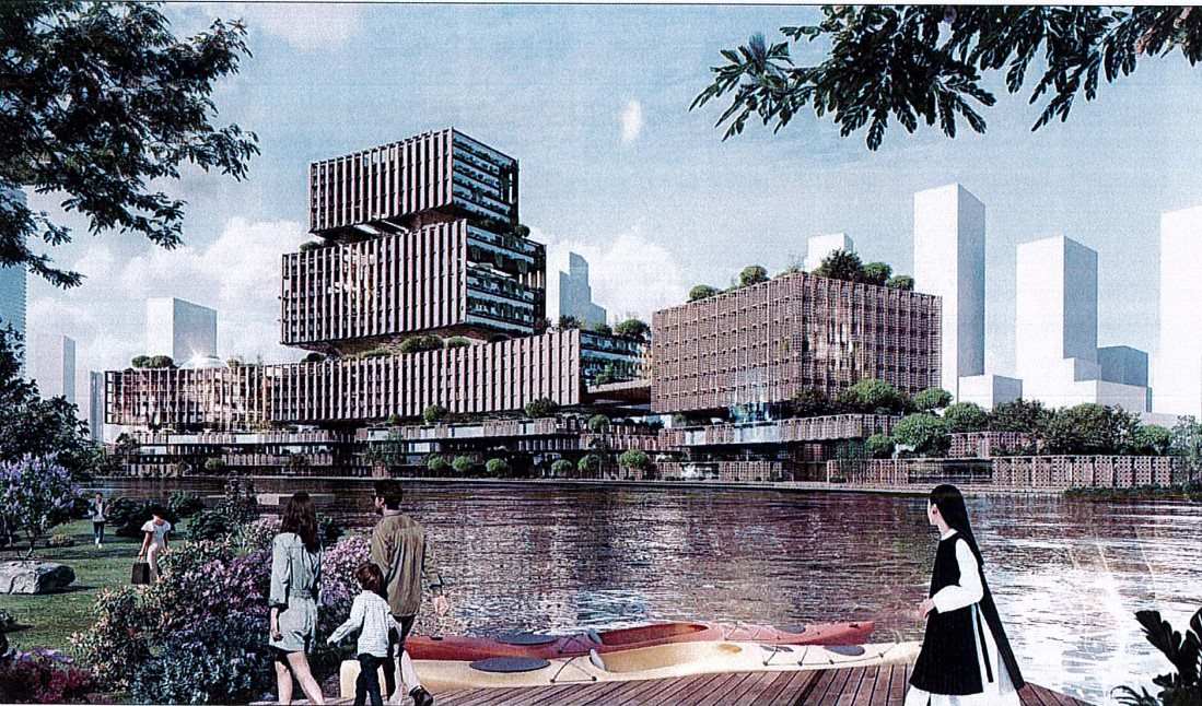 Phối cảnh không gian kiến trúc trung tâm hành chính TPHCM.