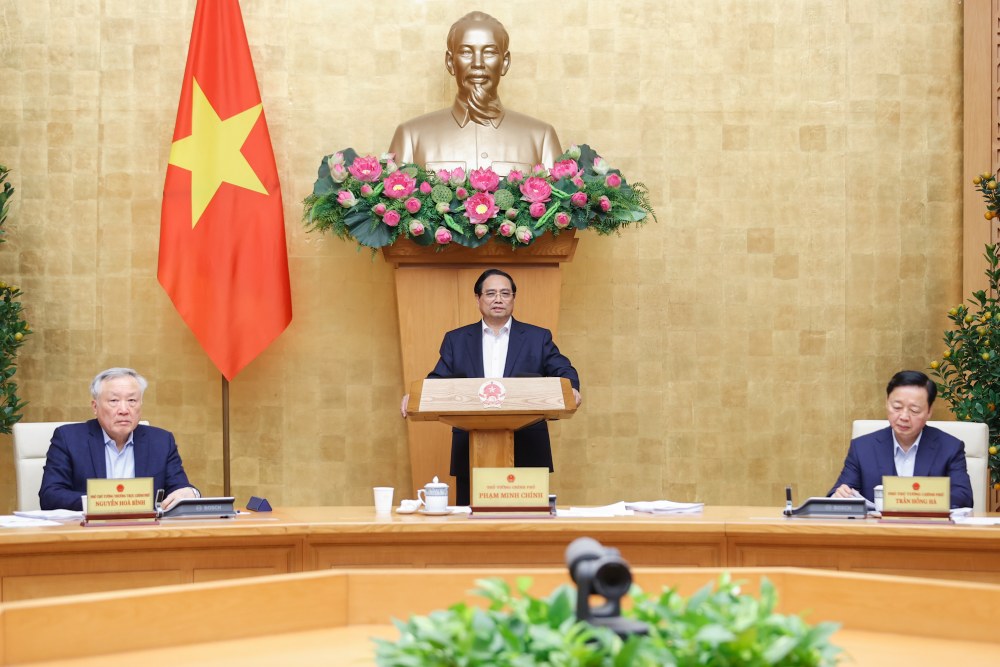 Thủ tướng Chính phủ Phạm Minh Chính phát biểu kết luận. Ảnh: VGP