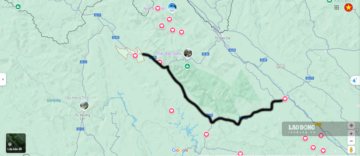 Khoảng 60 km tuyến Quốc lộ 279 chạy qua huyện Văn Bàn cũ. Ảnh: Đinh Đại 