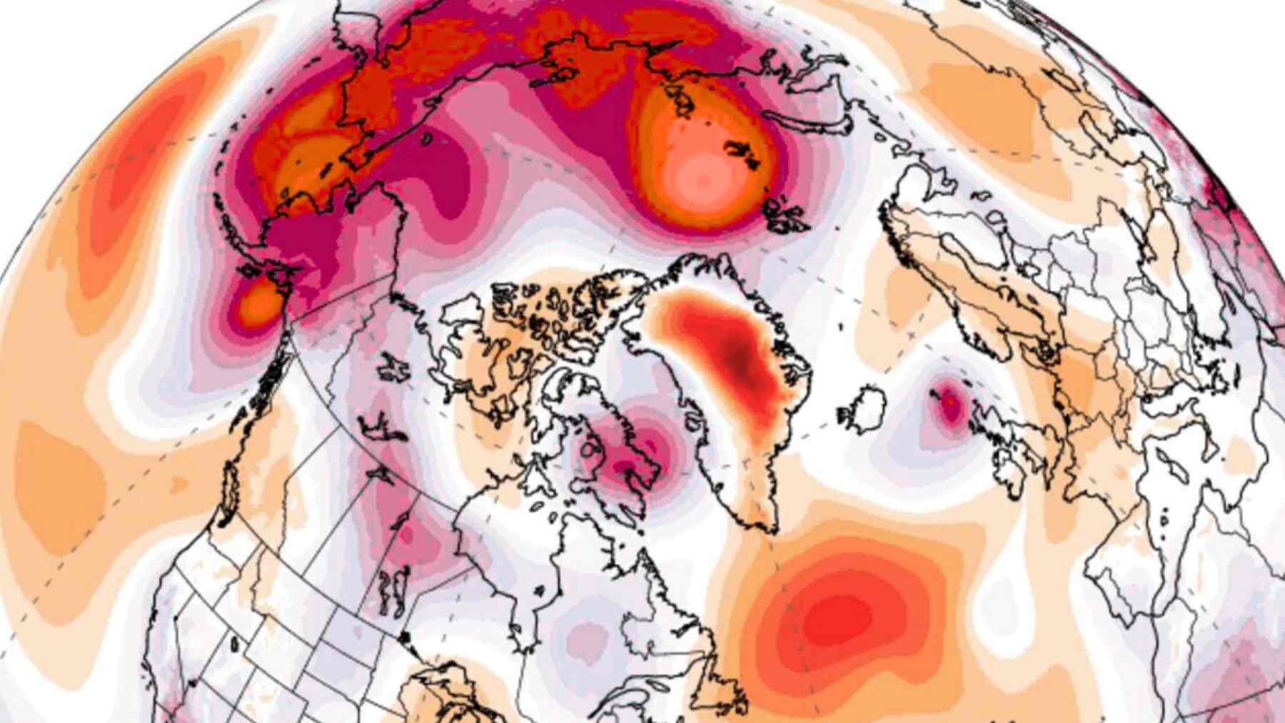 Polar vortex in the Arctic pushes cold air continuously down to North America, Europe and Asia this weekend. Photo: NOAA