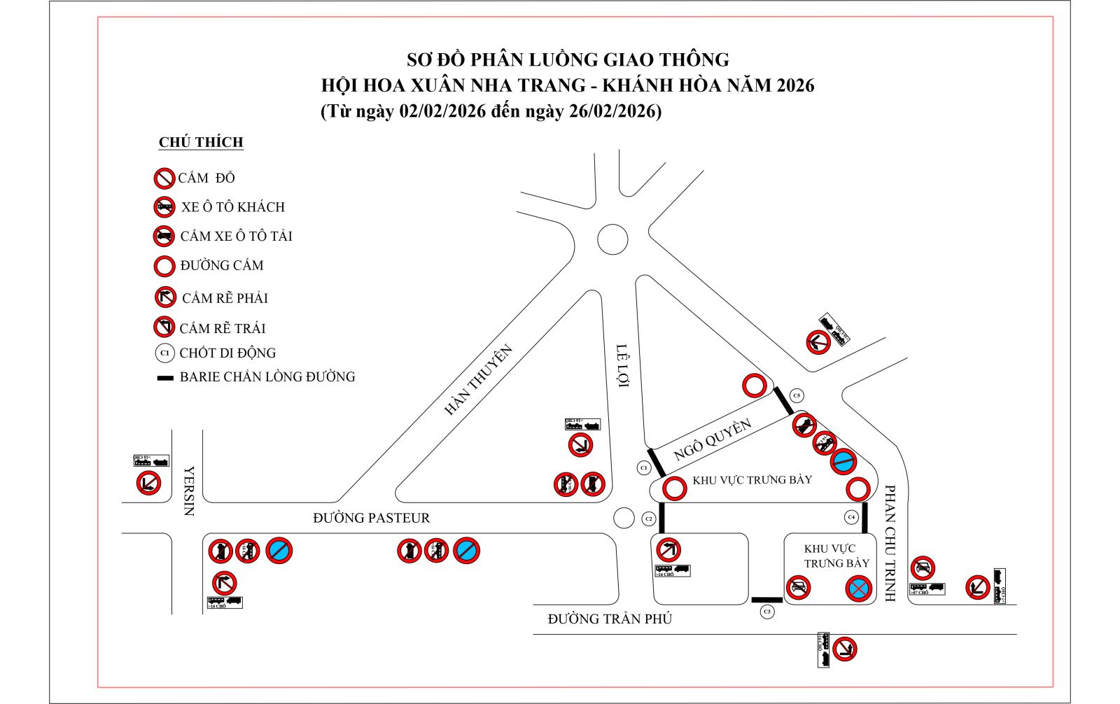 Sơ đồ phân luồng giao thông. Ảnh: Lộc Thọ