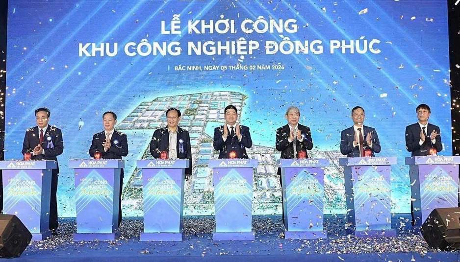 Groundbreaking ceremony of Dong Phuc Industrial Park (Bac Ninh) on February 5. Photo: Investor