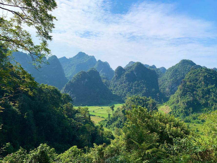 Lan Nong village hidden in the green mountain valley. Photo: Chau Ngoc