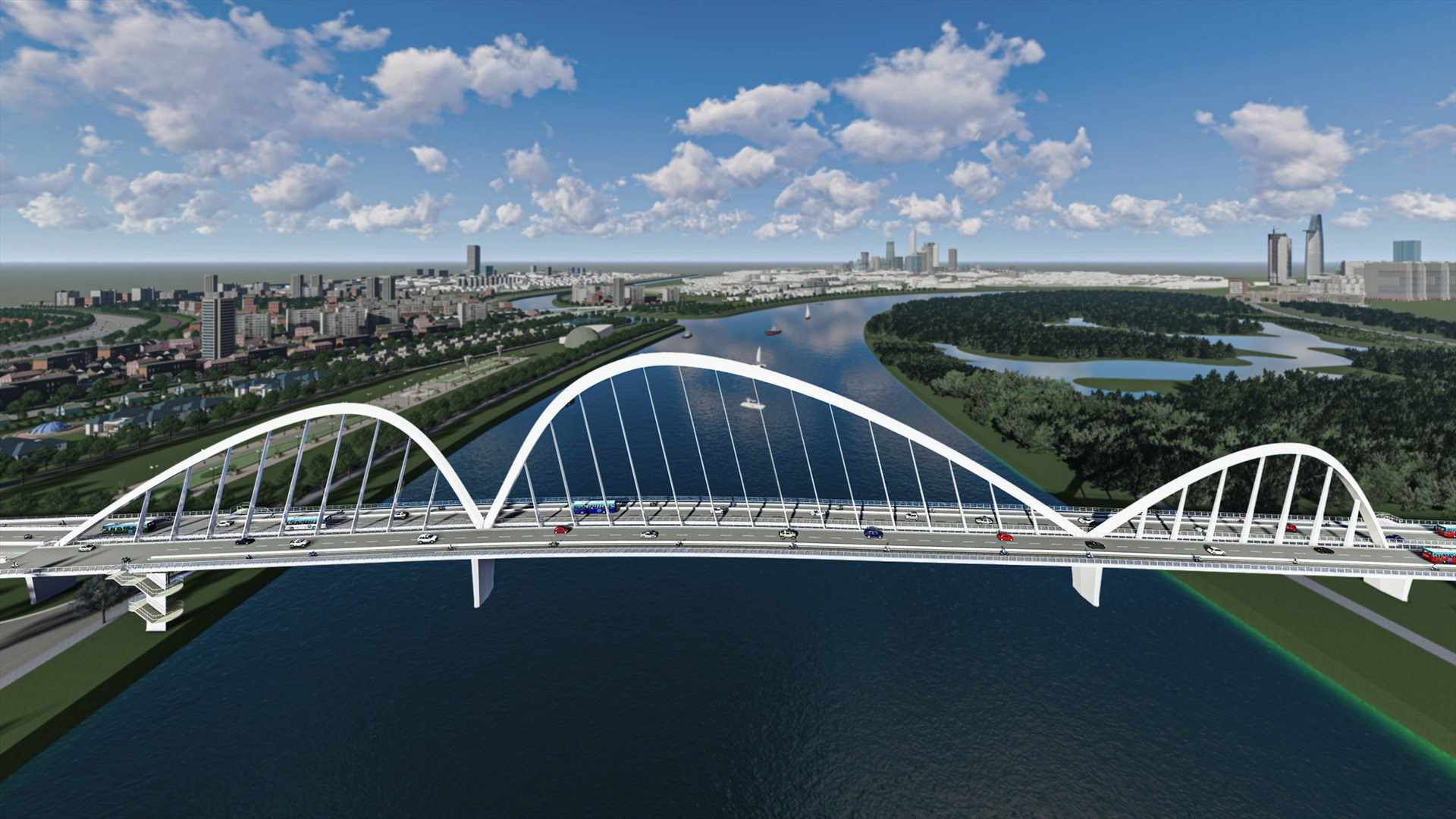 Ho Chi Minh City spends 5.603 billion VND to build Thu Thiem bridge 4. Photo: Ho Chi Minh City Department of Construction