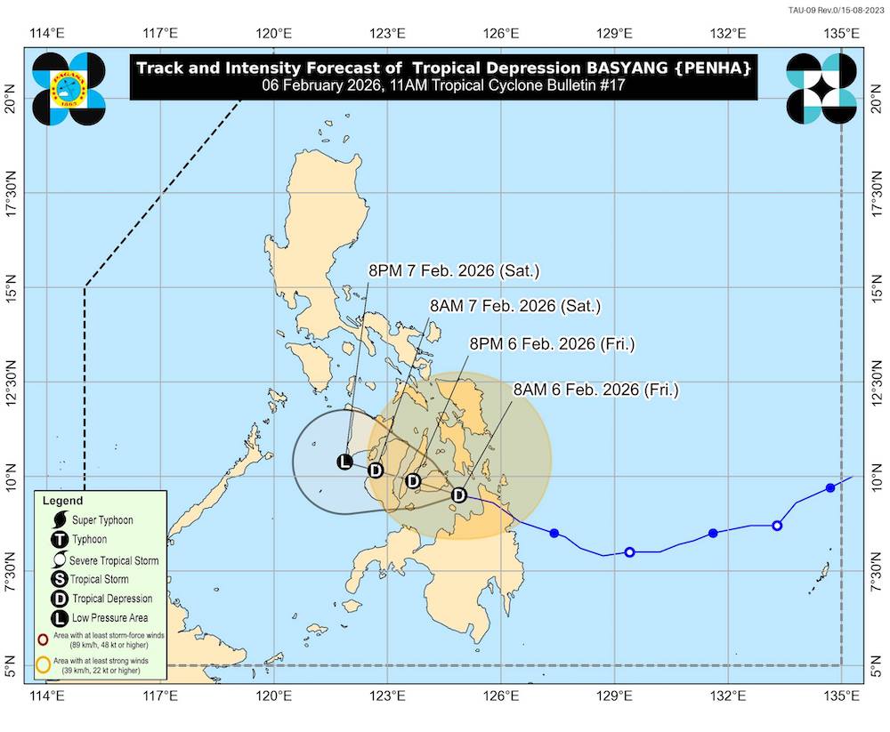 Dự báo đường đi của áp thấp nhiệt đới tiền thân là bão Penha. Ảnh: PAGASA