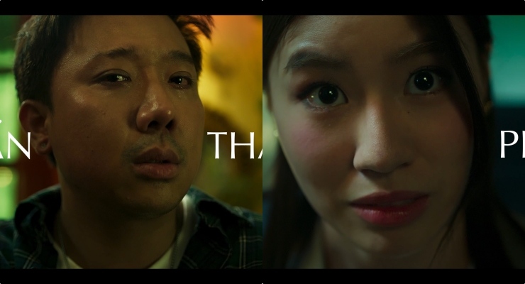 Tran Thanh and Phao in the Tet movie "Thỏ ơi!!". Photo: Film crew.