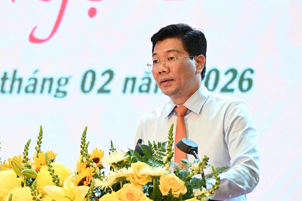 Phó Bí thư thường trực Tỉnh ủy Tây Ninh Nguyễn Mạnh Hùng phát biểu. Ảnh: Huỳnh Du