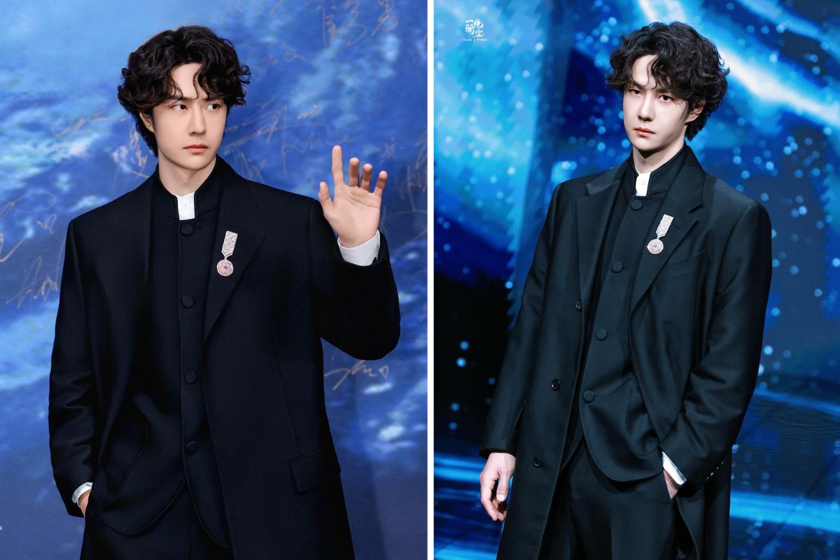 Vương Nhất Bác gây bão khi mặc bộ đồ Trung Sơn trên thảm đỏ. Ảnh: Xinhua