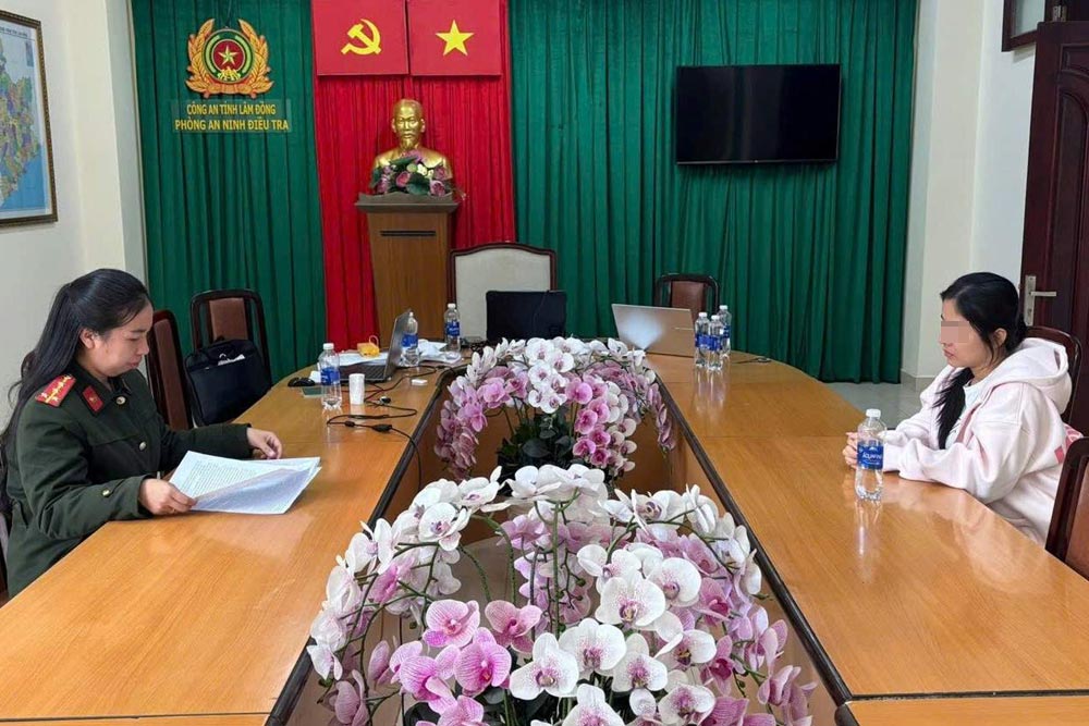 Nguyễn Thị Ngọc Lan bị khởi tố về tội Truyền bá văn hóa phẩm đồi trụy. Ảnh: Công an cung cấp