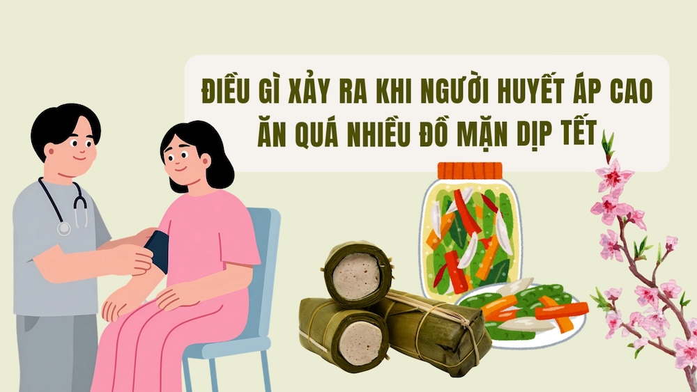 What happens when people with high blood pressure eat too much salty food during Tet