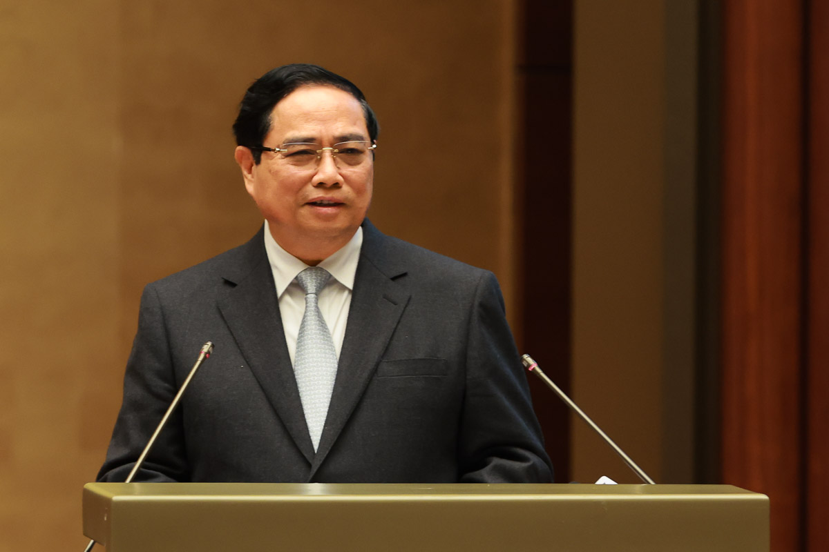 Prime Minister Pham Minh Chinh clearly stated the task of building a revolutionary, regular, elite and modern People's Army and People's Police. Photo: Hai Nguyen