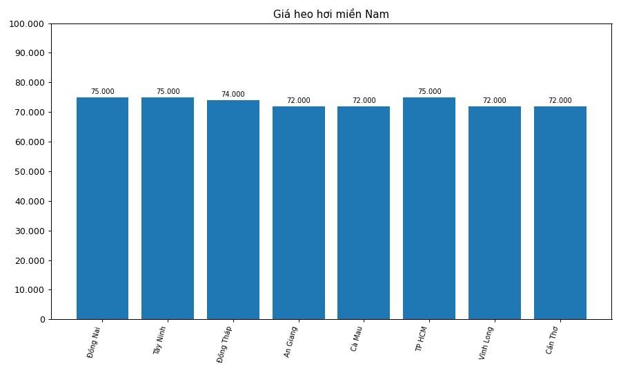 Giá heo hơi hôm nay 7.2 tại khu vực miền Nam. Đồ hoạ: Thùy Linh