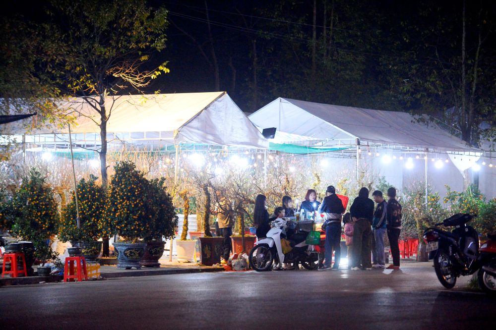 Những phố bán hoa Tết ở Thanh Hóa “không ngủ” trong những ngày áp Tết. Ảnh: Quách Du