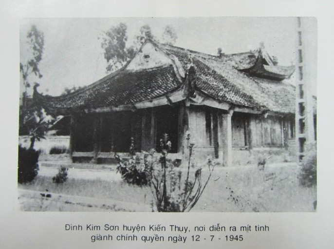 Đình Kim Sơn là địa chỉ đỏ, nơi thành lập chính quyền cách mạng đầu tiên của tỉnh Kiến An. Ảnh: Lịch sử Đảng bộ Hải Phòng