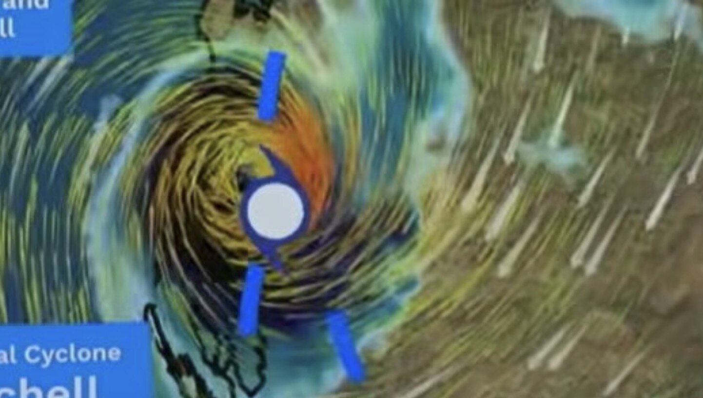 Storm Mitchell is forecast to reach maximum intensity tonight. Photo: Australian Weather Service