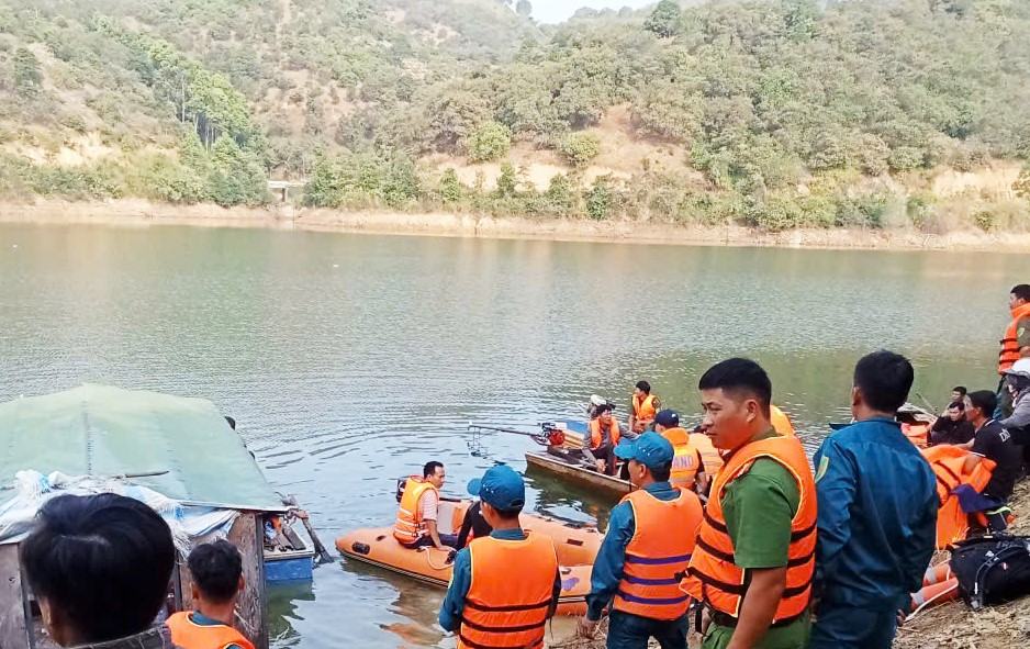 Hồ thủy lợi Đạ Sị, nơi xảy ra vụ lật thuyền khiến 1 người đuối nước tử vong. Ảnh: Phúc Khánh 