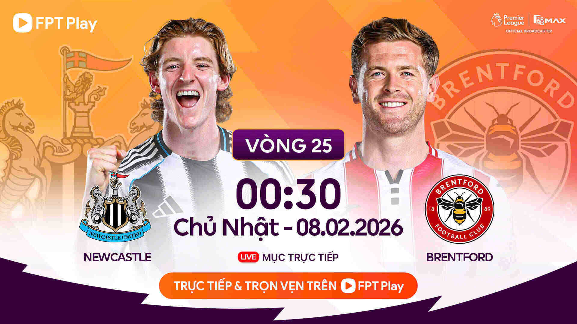 Football prediction Newcastle vs Brentford in the Premier League. Photo: FPT Play