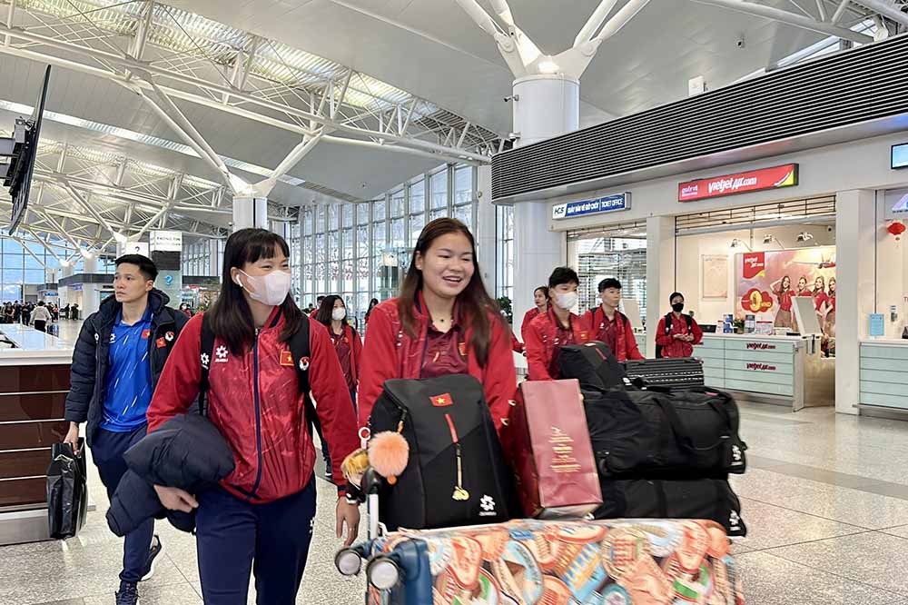 Lực lượng của đội tuyển nữ Việt Nam sang Trung Quốc có 26 cầu thủ. Ảnh: VFF