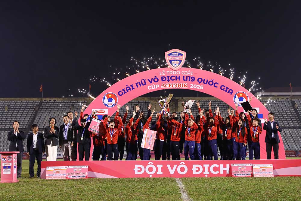 The 2026 National U19 Women's Championship closed with the championship for Phong Phu Ha Nam U19 women's team. Photo: VFF