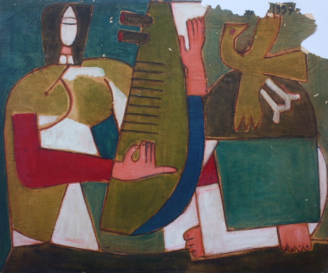 Art painting work by sculptor Le Cong Thanh. Photo: Hai An