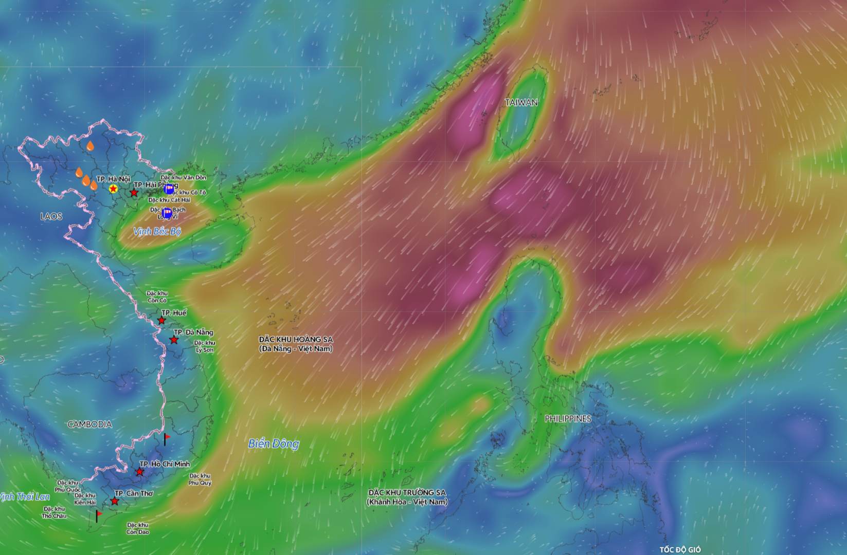 Weather forecast for the Gulf of Tonkin is unfavorable due to the impact of cold air. Photo: Vietnam Disaster Monitoring System