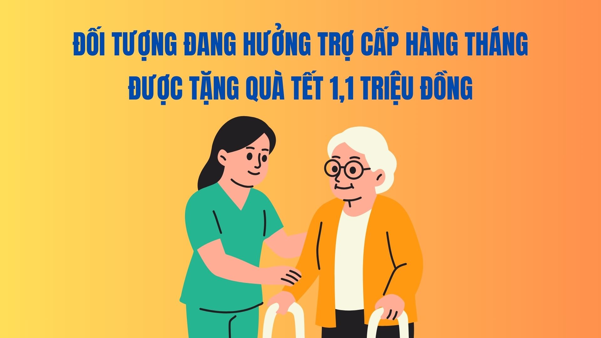 Subjects currently receiving monthly allowances are given 1.1 million VND Tet gifts