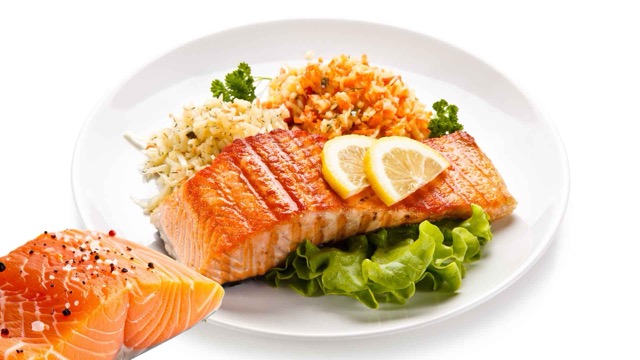 Salmon contains a lot of vitamin D, good for bones and joints and the immune system. Graphic photo: Huong Son