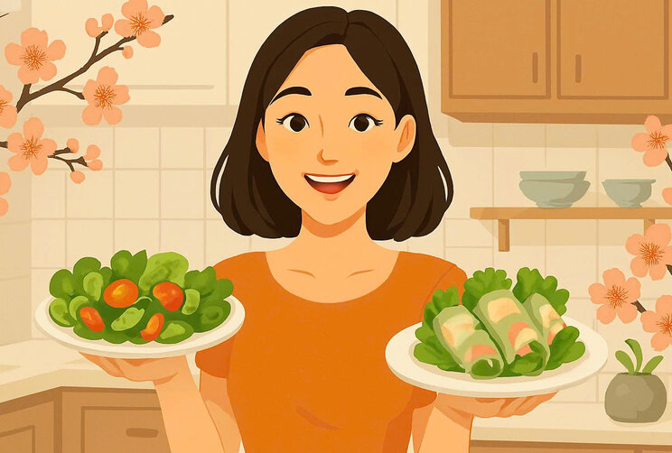 Simple menu helps relieve greasiness after Tet. Graphics: Huong Giang