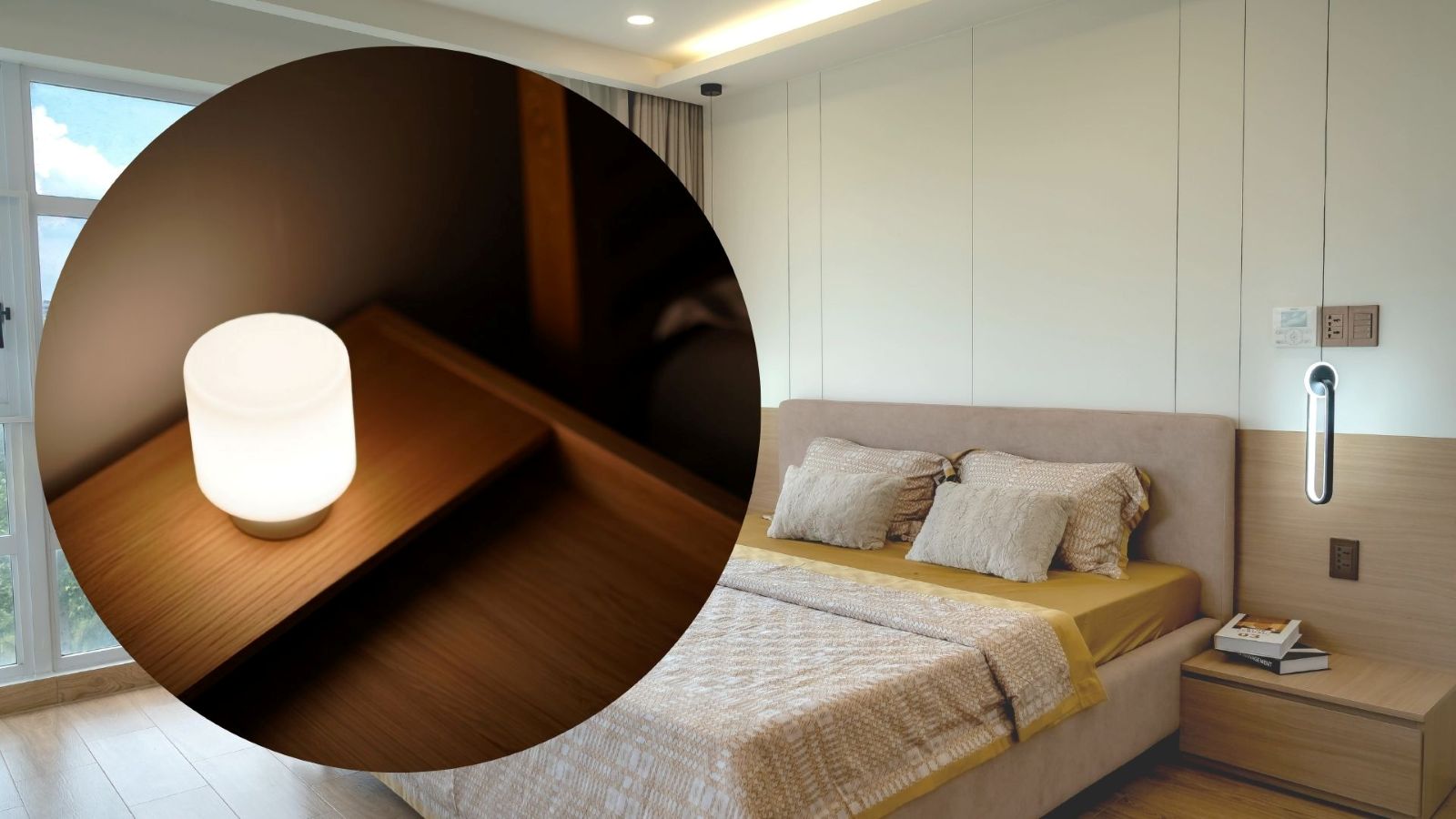 Reasonable lighting arrangement helps the bedroom be brightly lit, creating a feeling of relaxation and easier to sleep. Graphics: Thanh Thanh