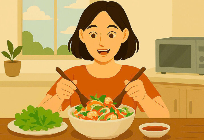 How to make beef sprouts salad and lotus root salad with shrimp and meat to relieve greasiness after Tet. Graphics: Huong Giang
