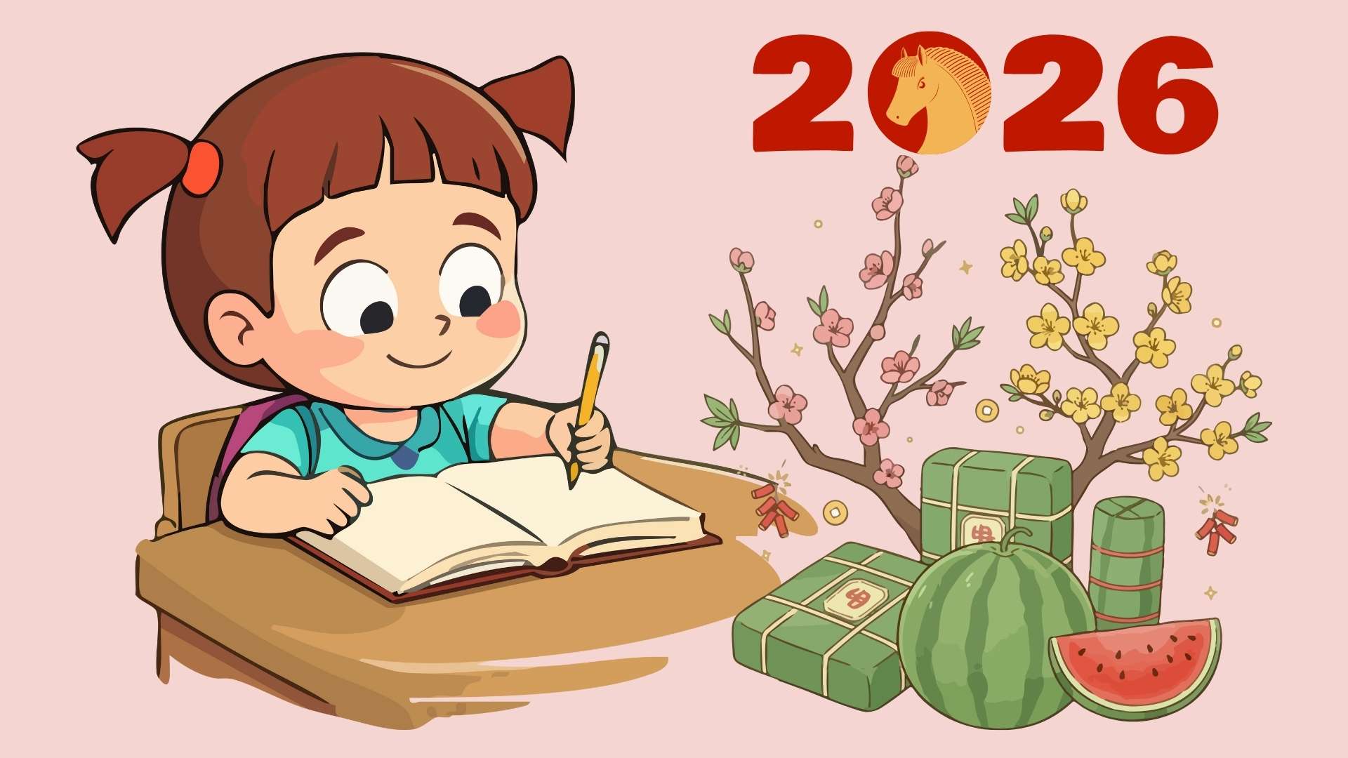 Spring Opening Calligraphy expresses the studious spirit of Vietnamese people, opening the new year with wishes for knowledge, progress and smooth learning journey. Graphics: Linh Dan