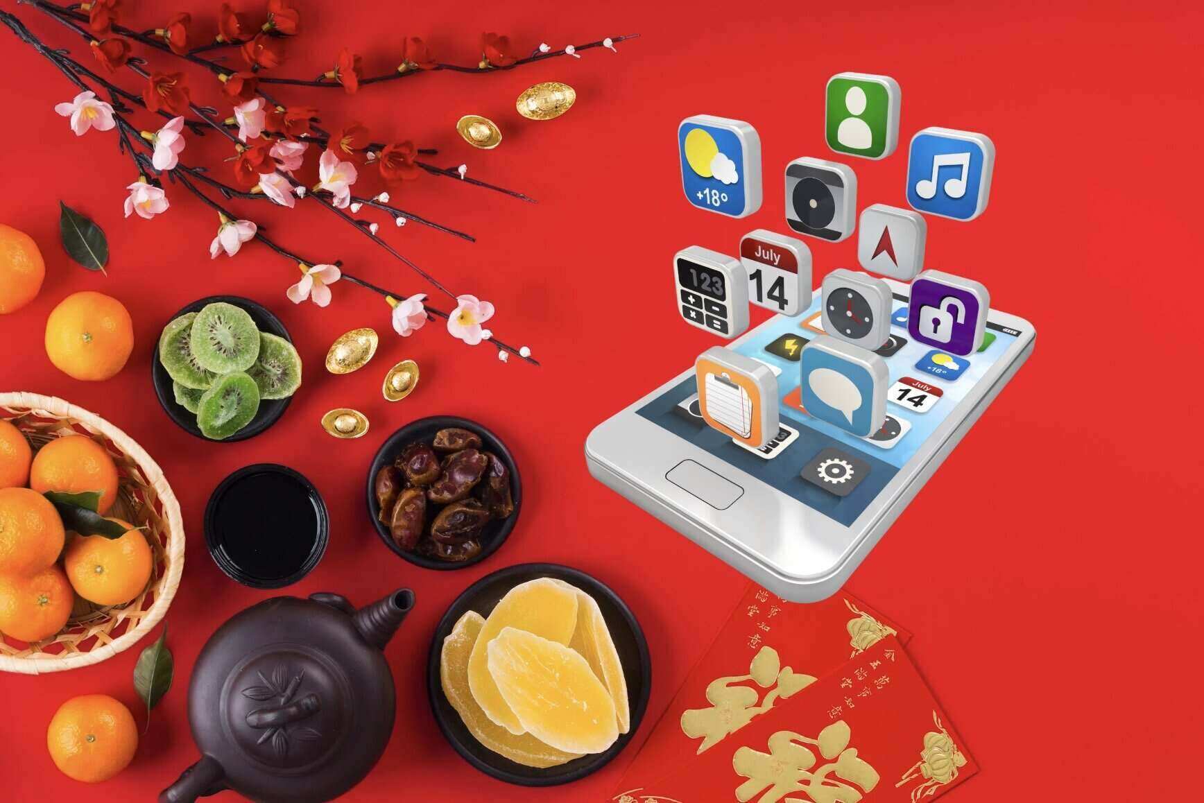 Increasingly developed technology has changed traditional Tet days in many different ways such as online lucky money, online shopping. Graphics: Anh Vu