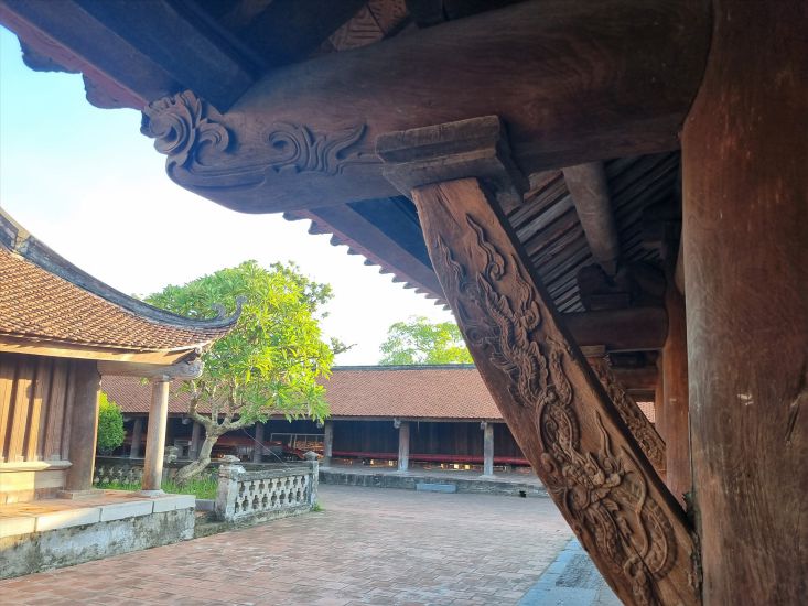 Kiến trúc độc đáo với các hạng mục bằng gỗ ở chùa Keo (tỉnh Hưng Yên). Ảnh: Lương Hà