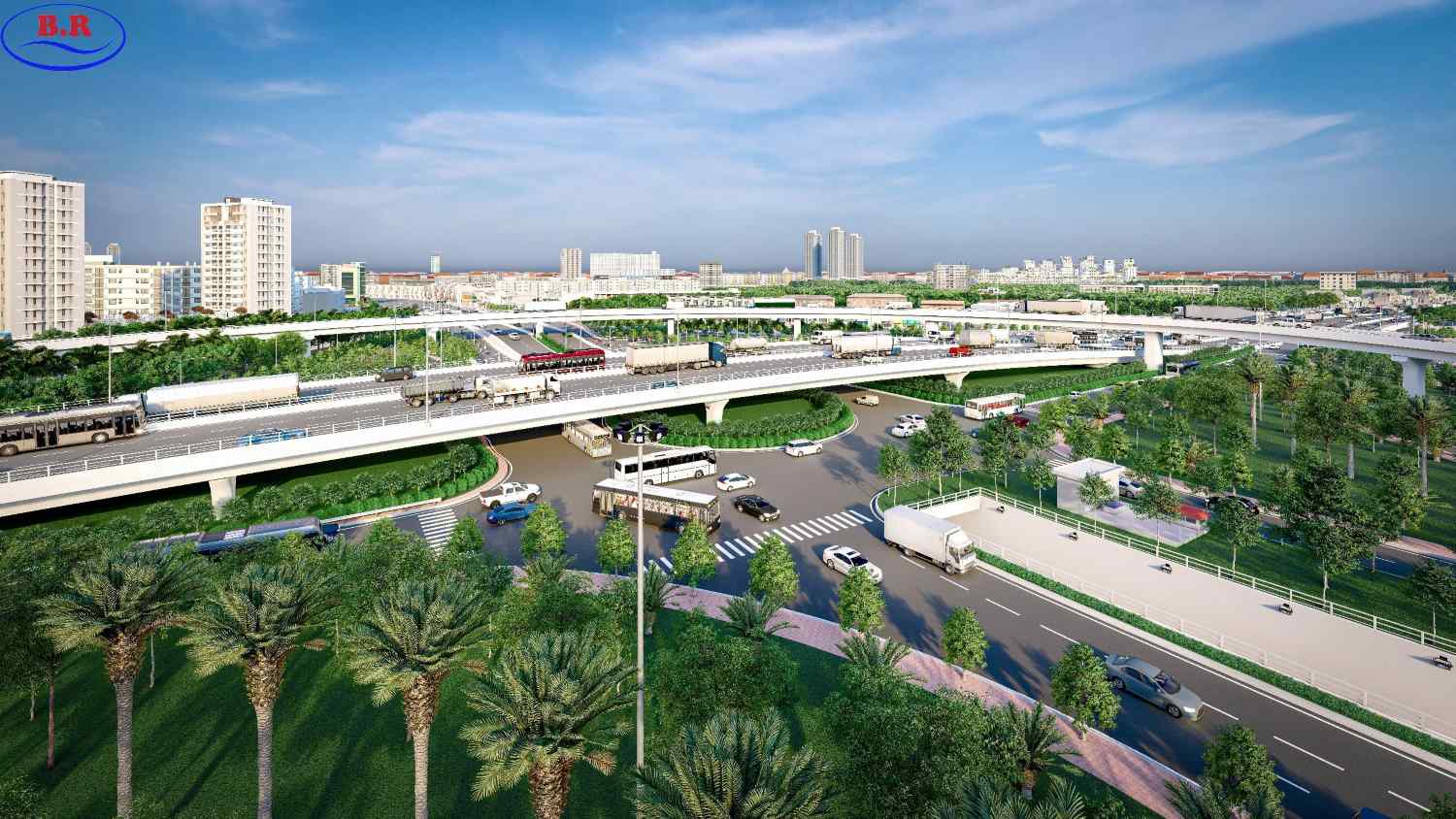 Phối cảnh nút giao Mỹ Thủy khi hoàn thành. Ảnh: Ban Giao thông TPHCM