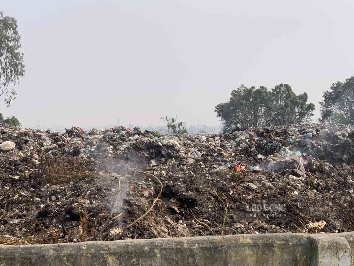Bãi rác xã Nam Ninh, tỉnh Ninh Bình PV Báo Lao Động ghi nhận trước đó. Ảnh: Hà Vi