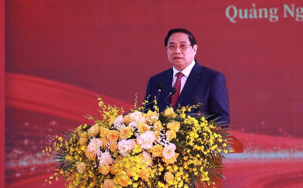 Prime Minister Pham Minh Chinh speaks at the 120th anniversary of the birth of late Prime Minister Pham Van Dong. Photo: Thanh Linh