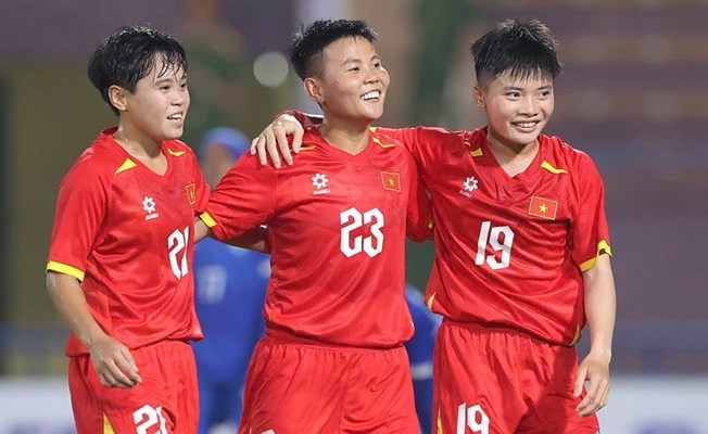 Vietnamese women's team prepares for the journey to conquer a ticket to the 2027 World Cup. Photo: Minh Dan