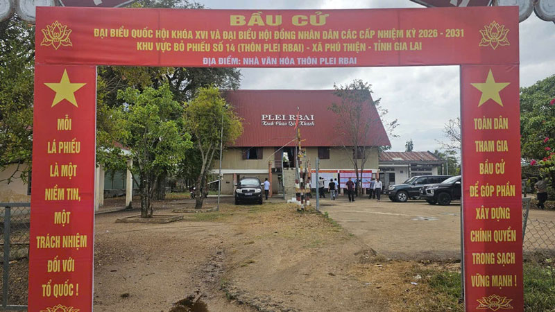 Khu vực bỏ phiếu số 14, xã Phú Thiện. Ảnh: Đức Hải