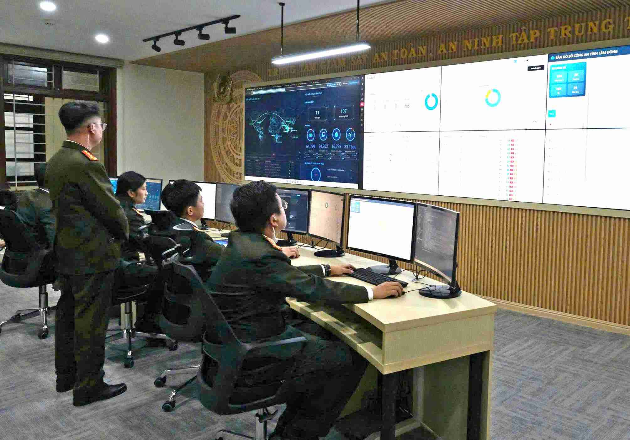 The Cyber Security Force of Lam Dong Police deploys a plan to ensure information security and safety. Photo: Police provided