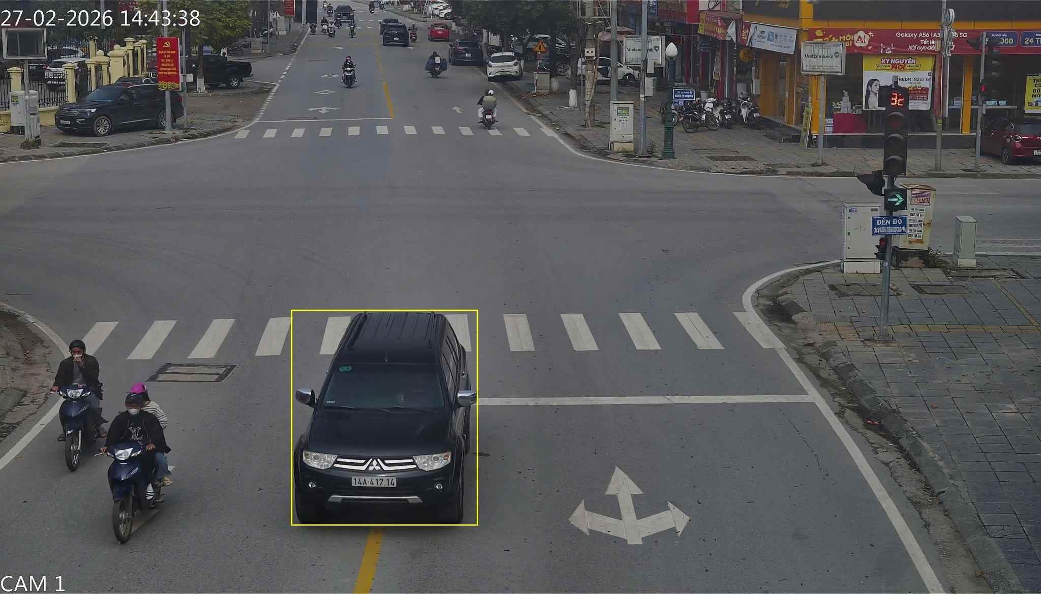A car fined remotely in Bac Ninh (yellow license plate). Photo: Traffic Police Department of Bac Ninh Provincial Police