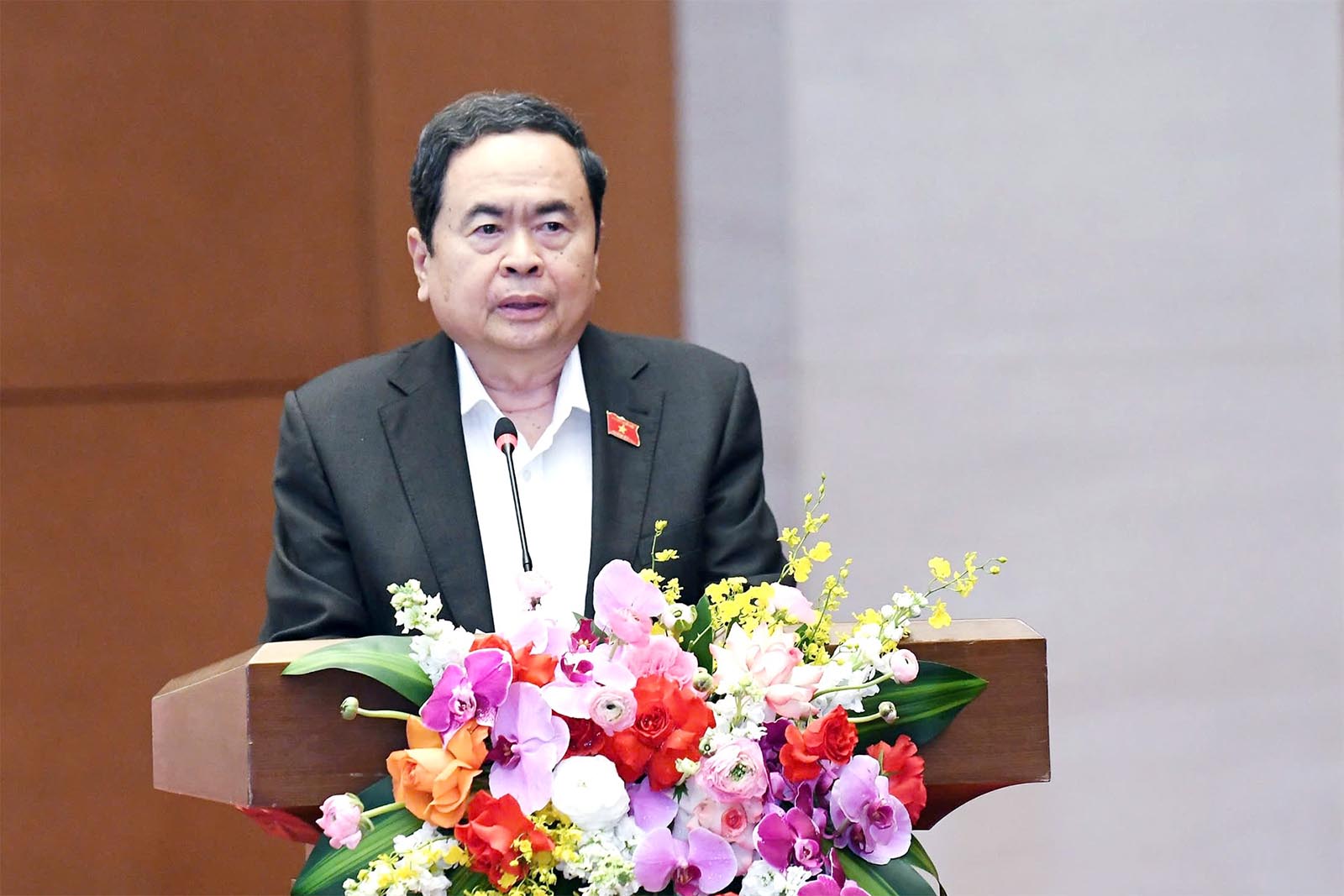 Personnel work will be decided after the election results are announced on March 23. In the photo is Politburo member, National Assembly Chairman Tran Thanh Man speaking at the afternoon conference 9. 3. Photo: Lam Hien