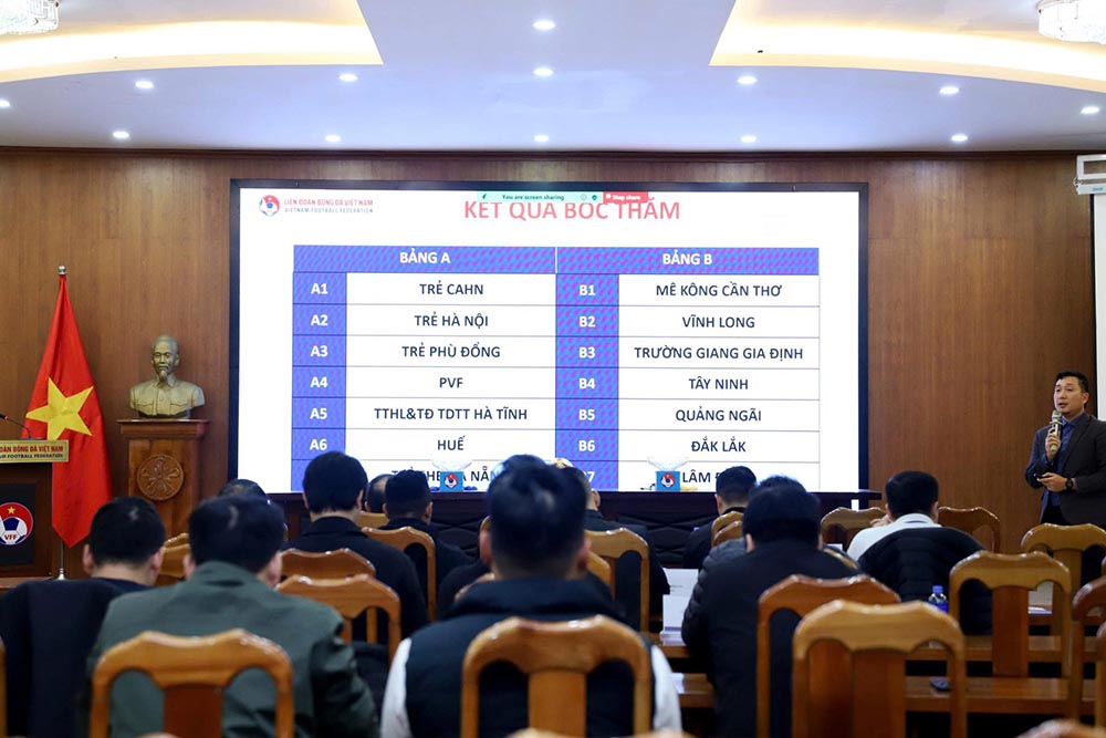 Kết quả bốc thăm chia bảng giải hạng Nhì 2026. Ảnh: VFF