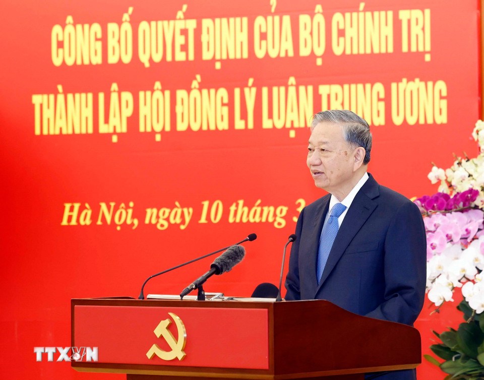 Tổng Bí thư Tô Lâm phát biểu chỉ đạo tại buổi lễ. Ảnh: TTXVN