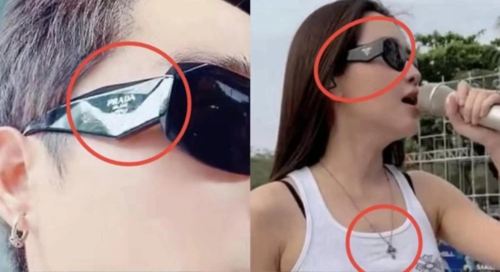 Bích Phương và Tăng Duy Tân nhiều lần dùng đồ đôi. Ảnh: Cắt từ video.