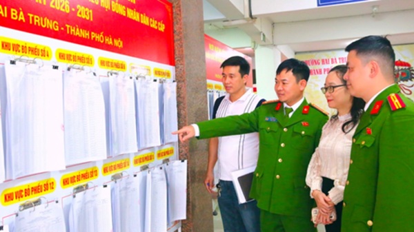 Hanoi Police ensure security and safety for more than 6 million voters voting for the 16th National Assembly. Photo: CAHN